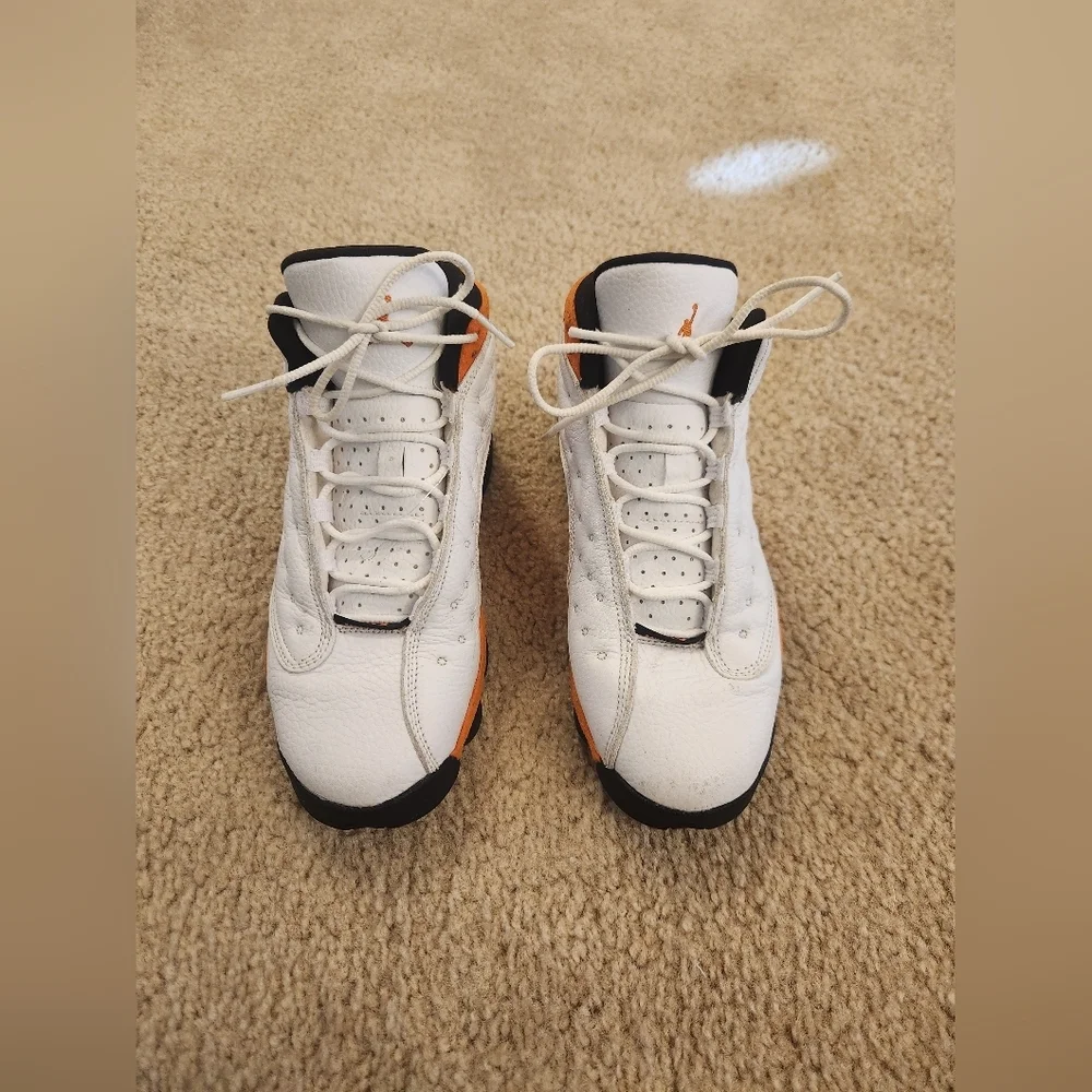 Air Jordan 13 Retro Starfish White Orange Black Suede Size 6Y Youth